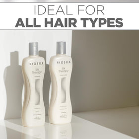 BioSilk Duo Set Shampoo et Après-Shampooing en gros plan