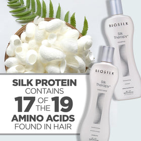 BioSilk Shampoo et Après-Shampooing sur une surface de salle de bain