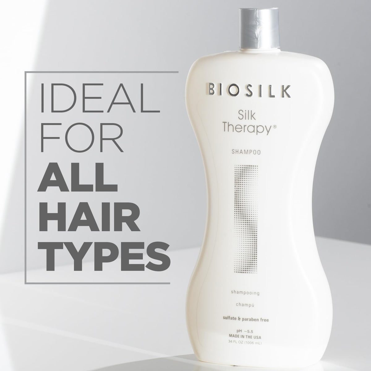 BioSilk Shampoo Thérapie Soie 1L arrière avec étiquette
