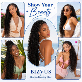 BIZVUS Cheveux Boho 110g détails des pointes bouclées