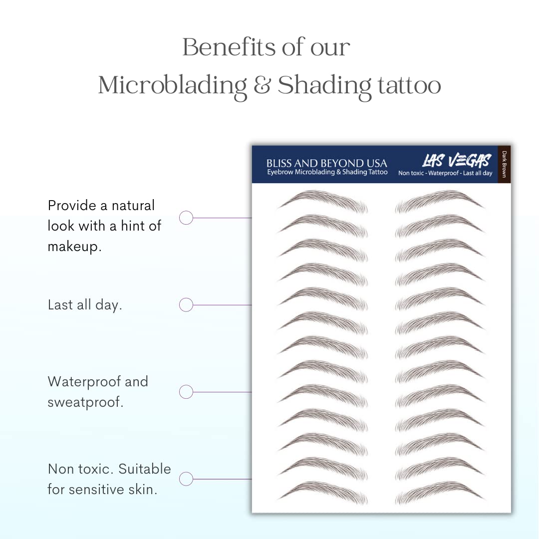 Bliss and Beyond USA paquet de tatouages de sourcils avec 24 paires