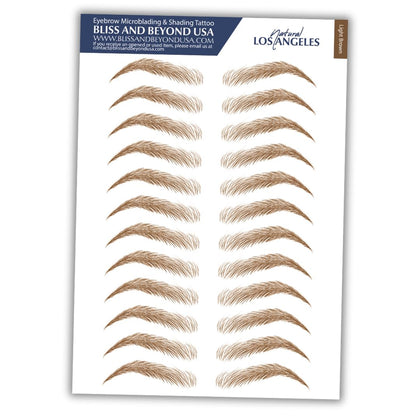 Bliss and Beyond USA Stickers de Tatouage Sourcils Waterproof, Brun Clair, vue de devant
