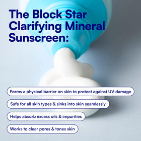 Bliss Block Star Crème Solaire Minérale SPF 30 application sur la peau