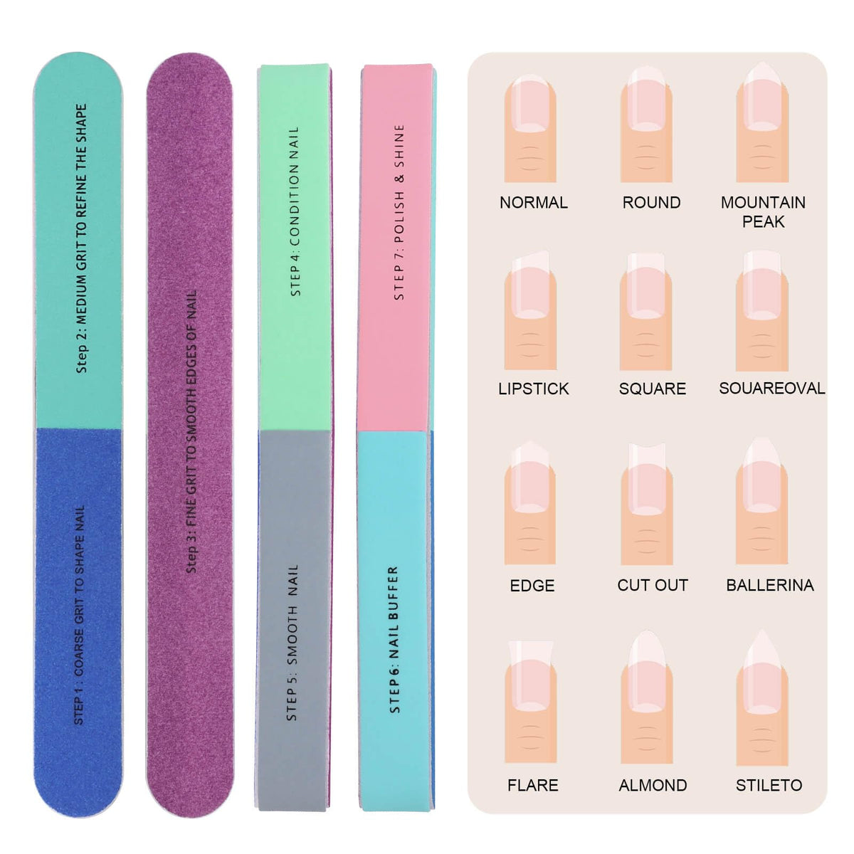 Bloc à Ongles IFUNSON 8 Pack en couleur variée
