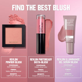 Blush poudre REVLON 033 Very Berry avec autres produits de maquillage