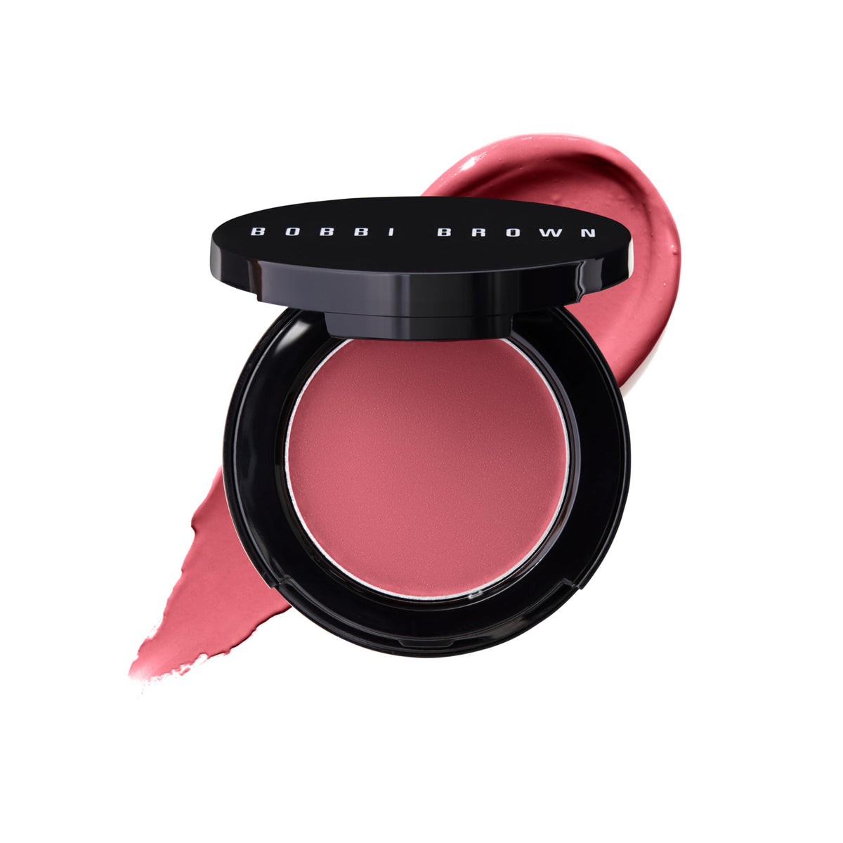 Bobbi Brown Pot Rouge blush crème rose Flame, vue de face avec miroir