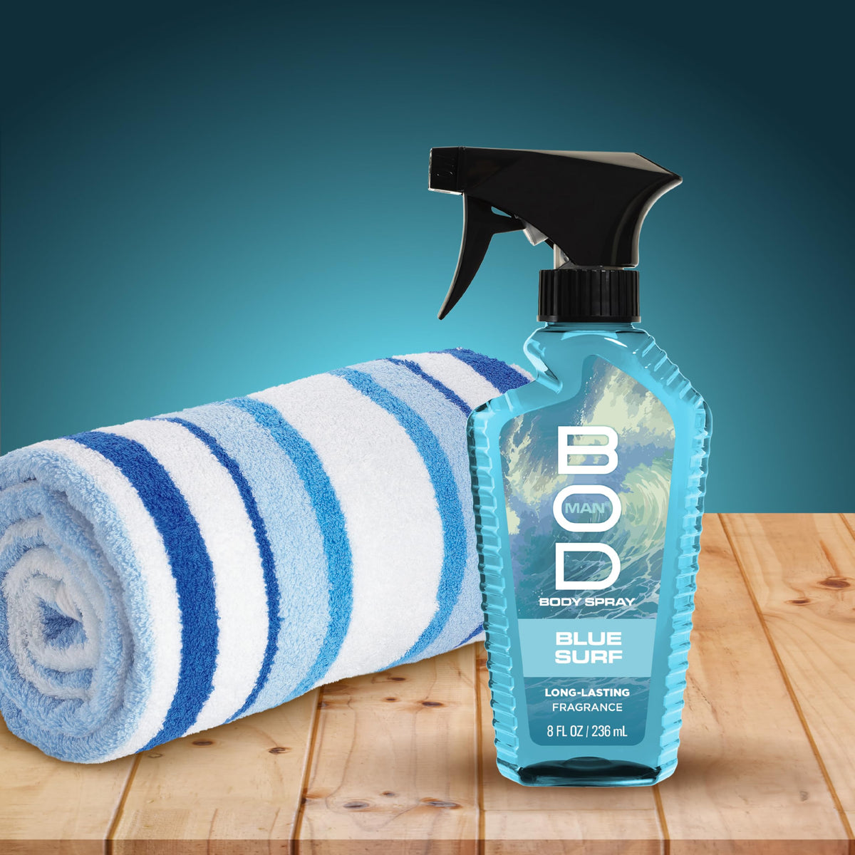 BOD man Spray Corporel Blue Surf 240ml en milieu de vie