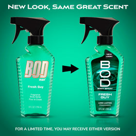 BOD man Spray Corporel Fresh Guy 8 fl oz bouteille avec étiquette