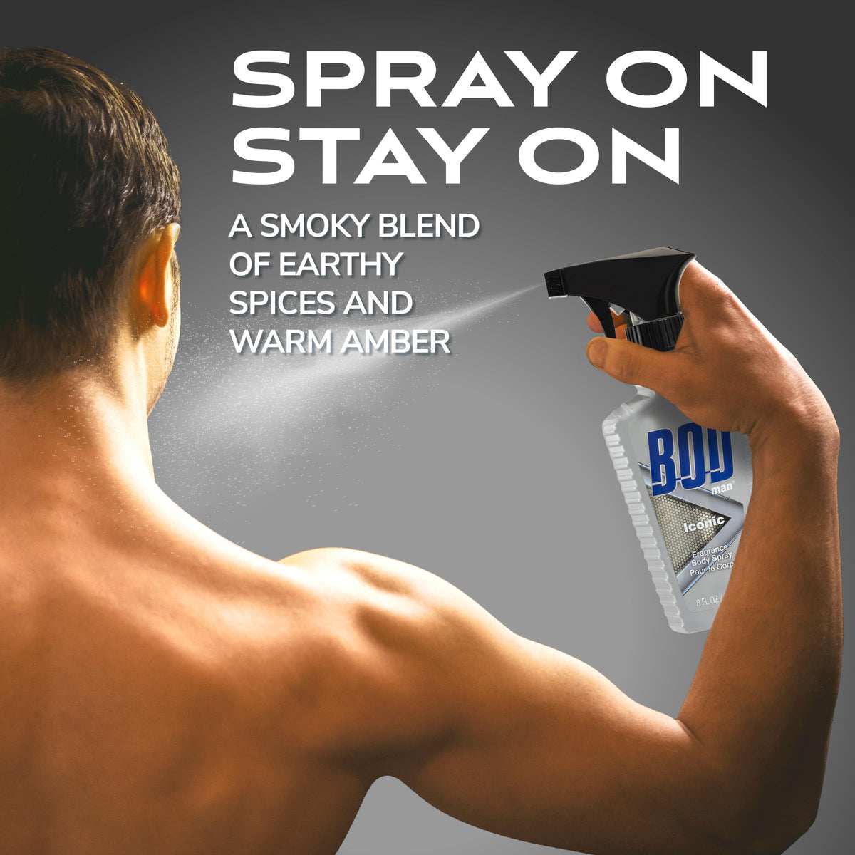 Bod Man spray corporel iconique 8 oz avec étiquette détaillée