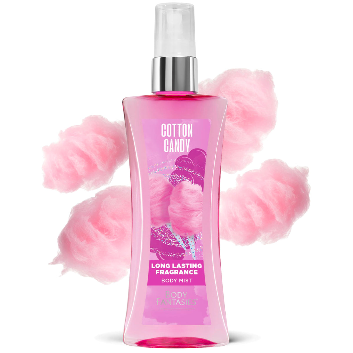 Body Fantasies Brume Parfumée Coton Sucré avec arrière-plan floral