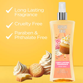 Body Fantasies Spray Corporel Cupcake Swirl dans une salle de bain