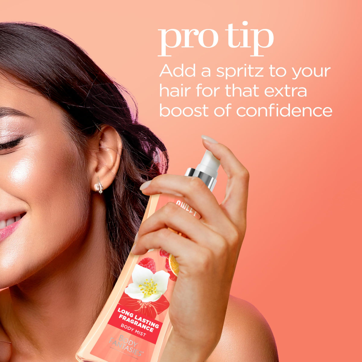 Body Fantasies Spray corporel Sweet Sunrise sur un fond floral