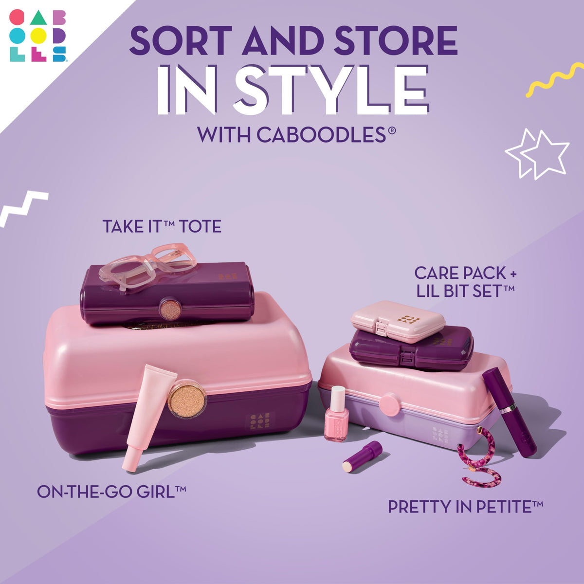 Boîte à maquillage Caboodles en voyage dans un sac à dos
