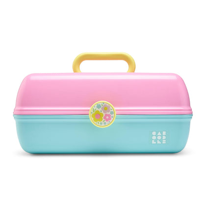 Boîte à maquillage Caboodles On-The-Go Girl rose et bleu, vue de face