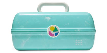 Boîte à maquillage Caboodles On-The-Go Girl turquoise marbré vue avant