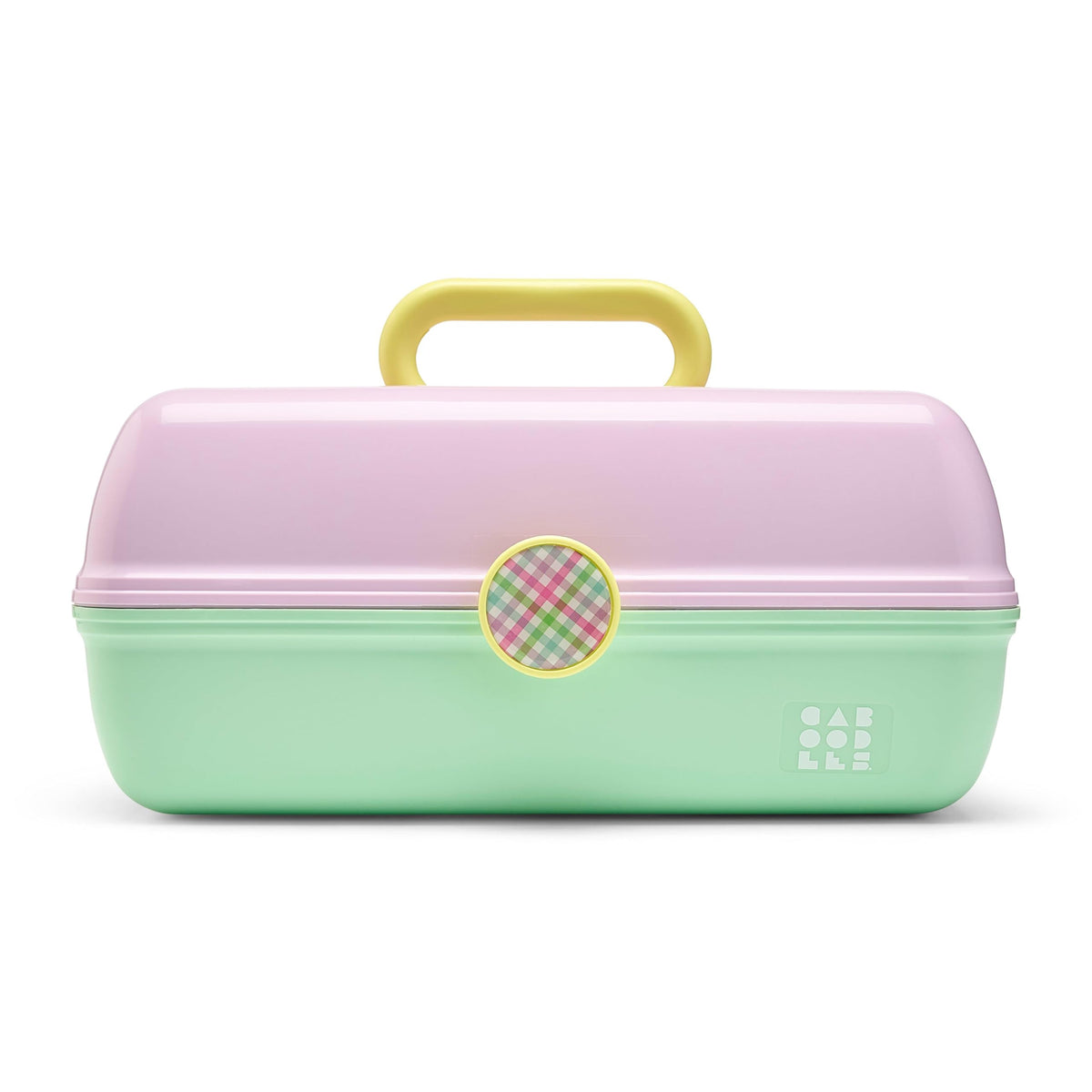 Boîte à maquillage On-The-Go Girl Caboodles vue de face en lavande et vert clair