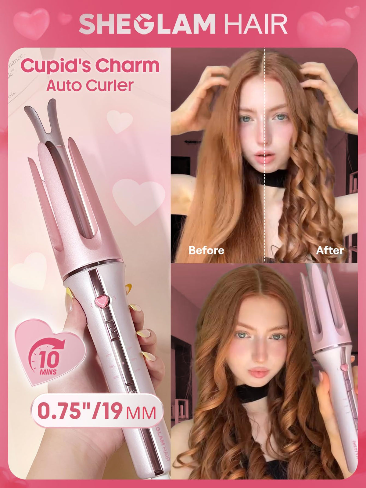 Boîte cadeau rose du fer à friser SHEGLAM