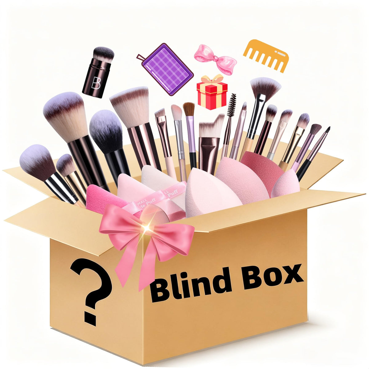 Boîte d'assortiment de pinceaux de maquillage BS-MALL vue de face