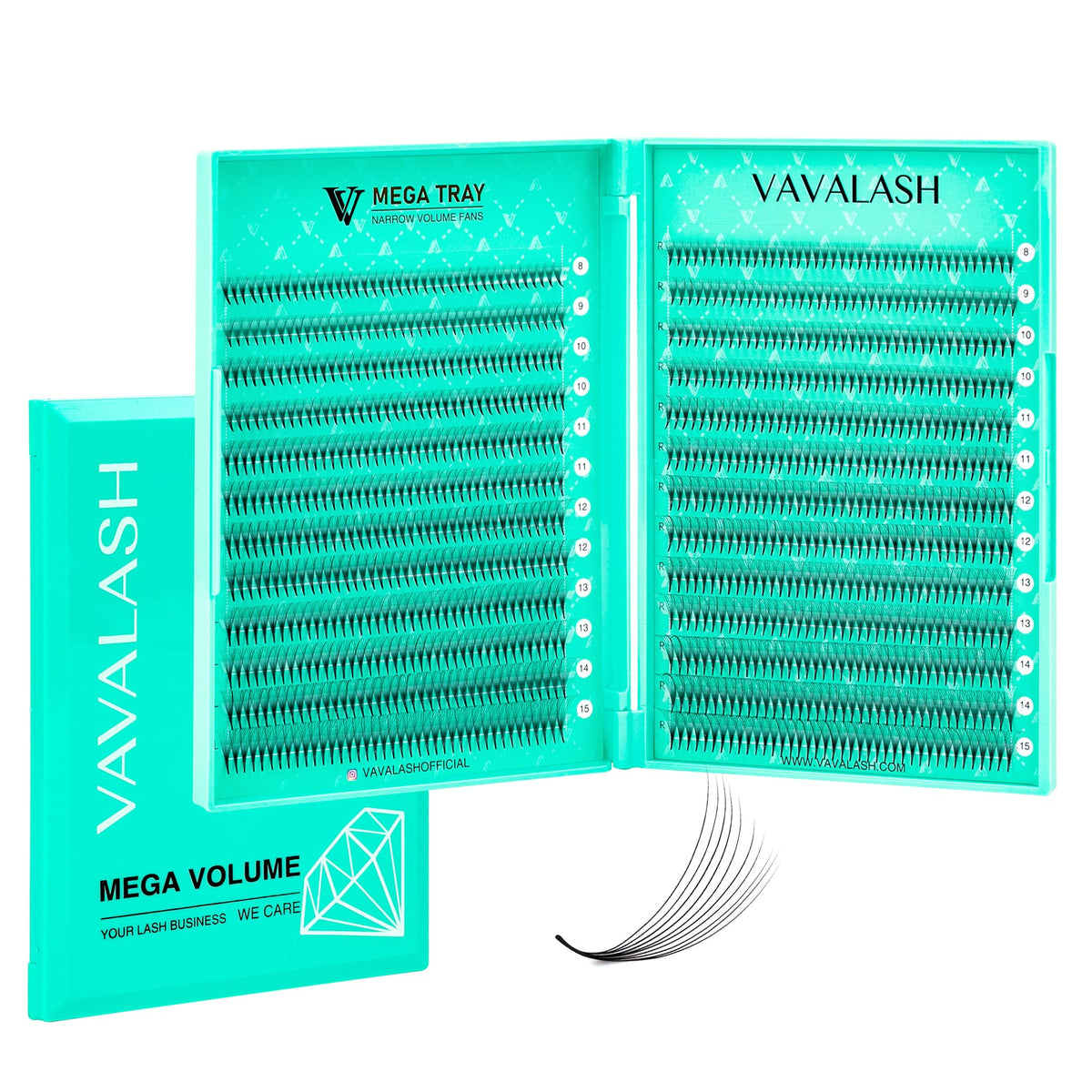 Boîte d'extensions de cils VAVALASH 10D avec plusieurs longueurs