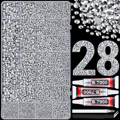 Boîte de 30000 strass en résine BELLEBOOST avec compartiments