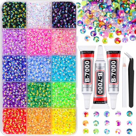 Boîte de 9000 strass en résine TINKRSTUFF avec compartiments colorés