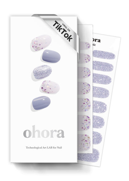 Boîte de bandes de vernis à ongles semi-cuites ohora N Afterglow vue de face