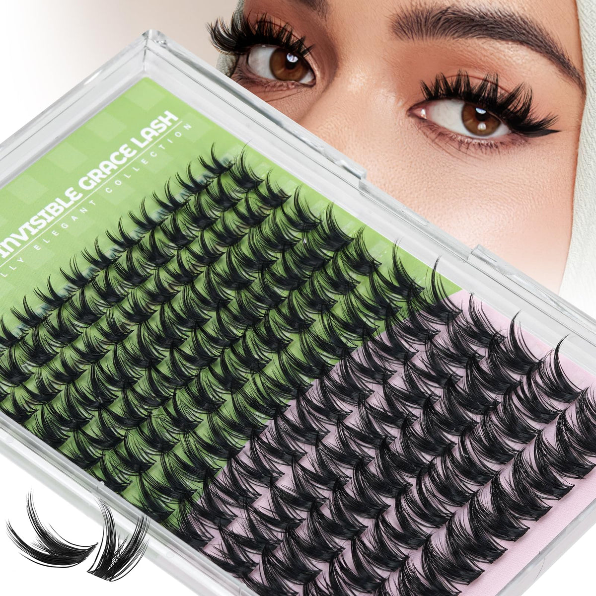 Boîte de cils postiches KEYYOU D Curl 144pcs vue de face