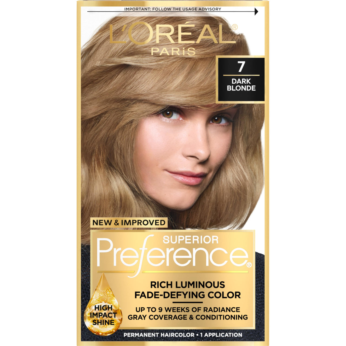 Boîte de coloration permanente L'Oreal Paris 7,1 Blond Foncé devant
