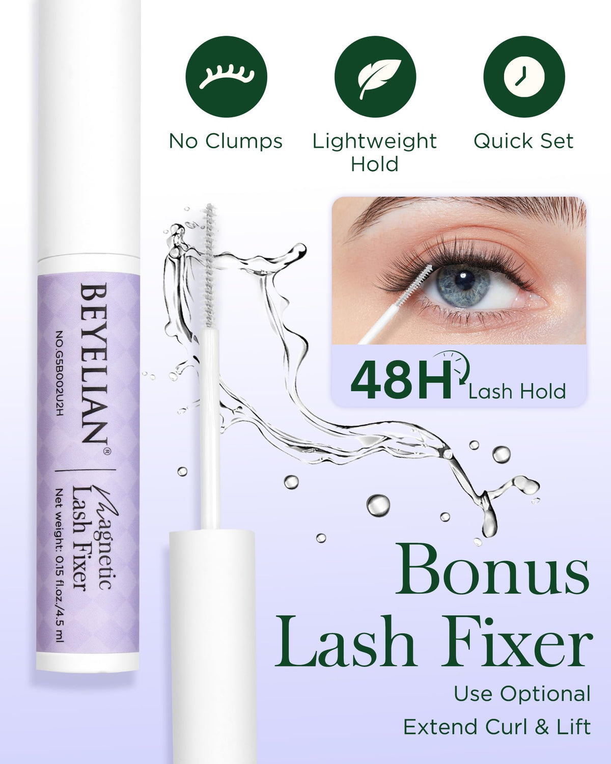 Boîte de faux cils BEYELIAN ouverte avec instructions