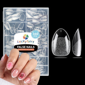 Boîte de faux ongles Luckyfairy extra courts en amande, vue de face