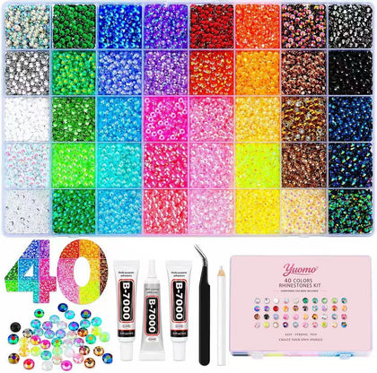 Boîte de kit de strass BlissVeritura avec 40 compartiments