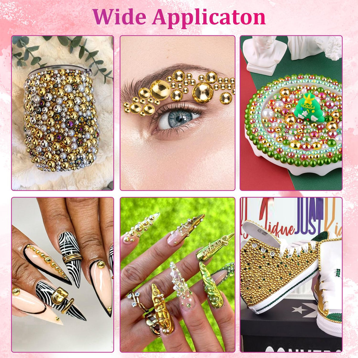 Boîte de perles dorées avec couvercles individuels pour chaque grille
