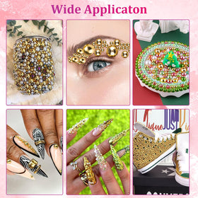 Boîte de perles dorées avec couvercles individuels pour chaque grille