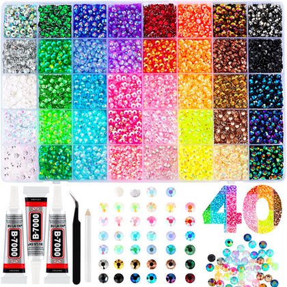 Boîte de rangement avec 10 000 strass Zefy de 5 mm