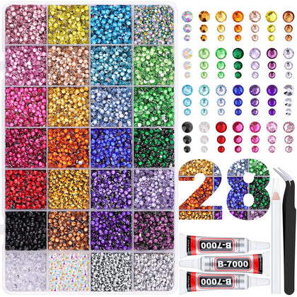 Boîte de rangement avec 30000 strass en résine multicolores TINKRSTUFF