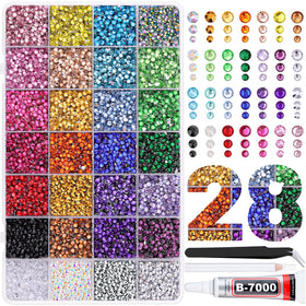 Boîte de rangement avec 30000 strass en résine multicolores TINKRSTUFF