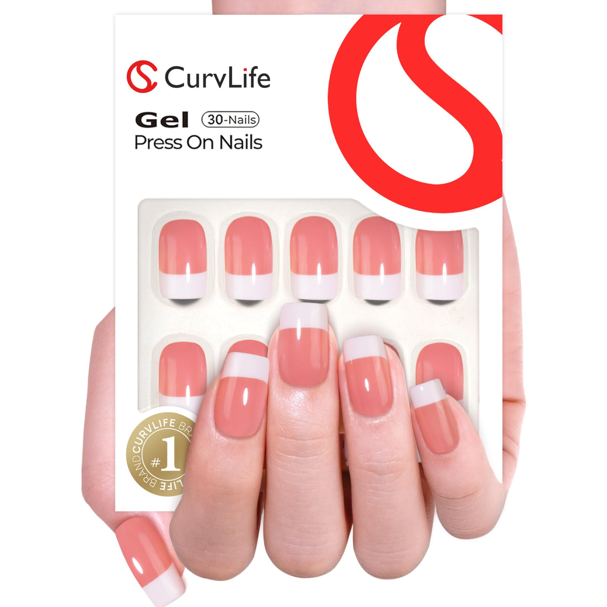 Boîte de rangement des faux ongles CurvLife avec accessoires