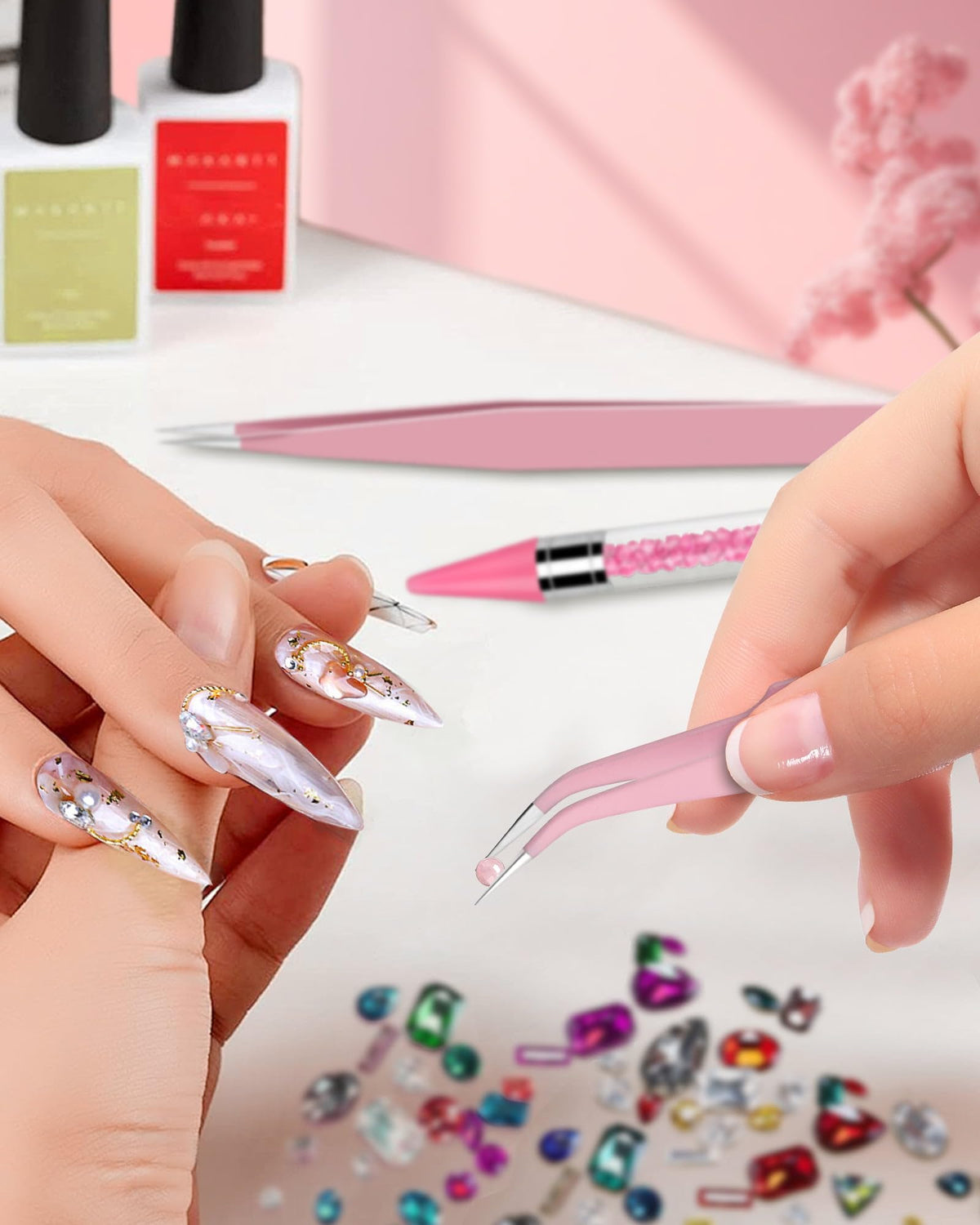 Boîte de rangement élégante pour outils de nail art Difenni