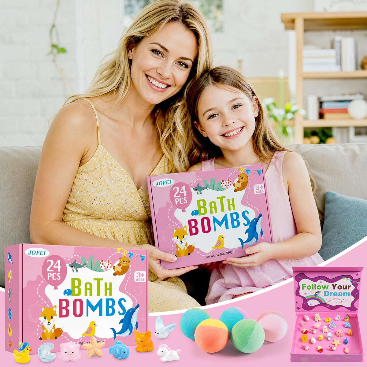Boîte de rangement pour les jouets des bombes de bain JOFEI