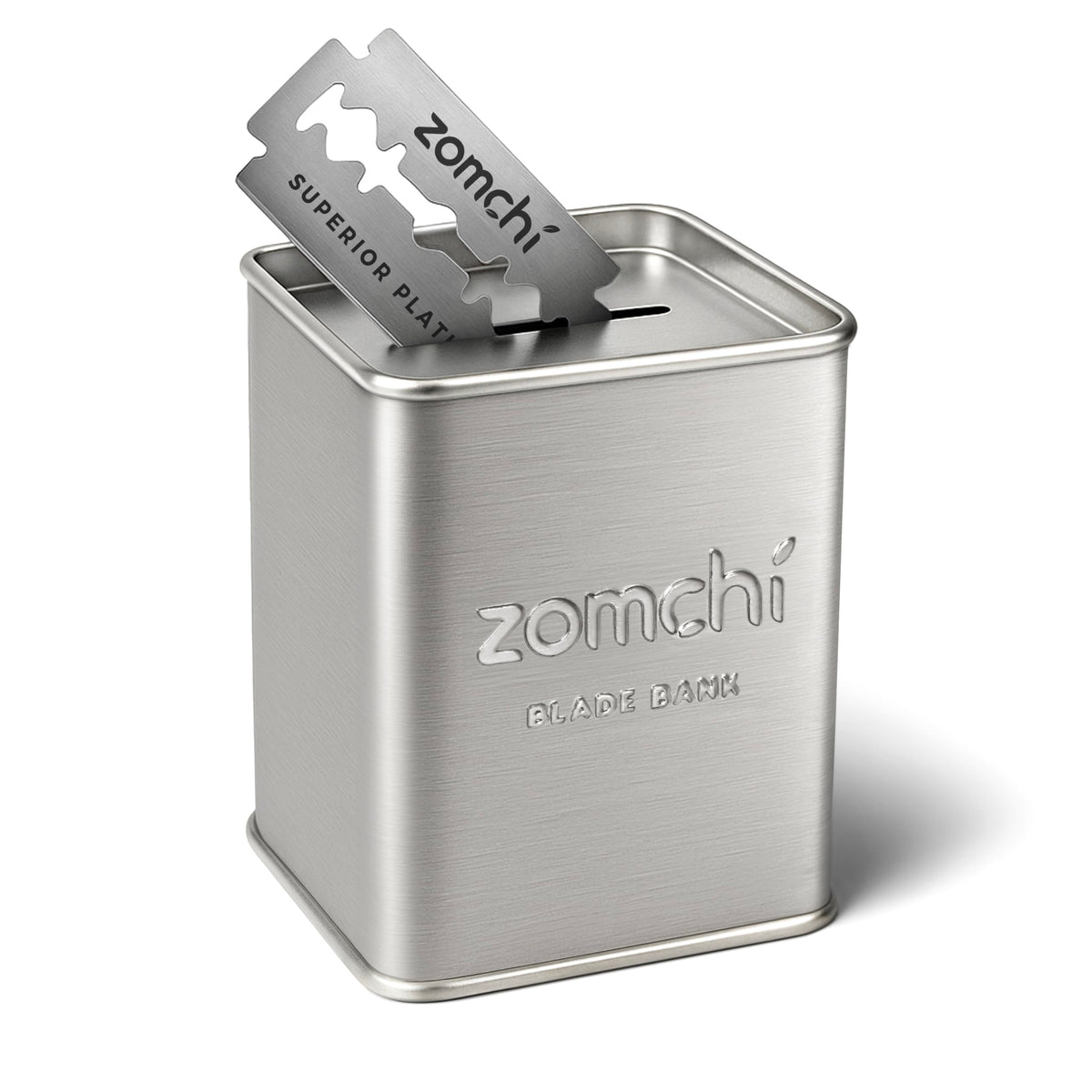 Boîte de rangement ZOMCHI pour lames de rasoir usagées, vue de face