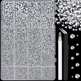 Boîte de rhinestones en résine argent TINKRSTUFF avec 24 compartiments