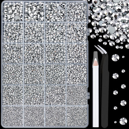 Boîte de rhinestones en résine argent TINKRSTUFF avec 24 compartiments