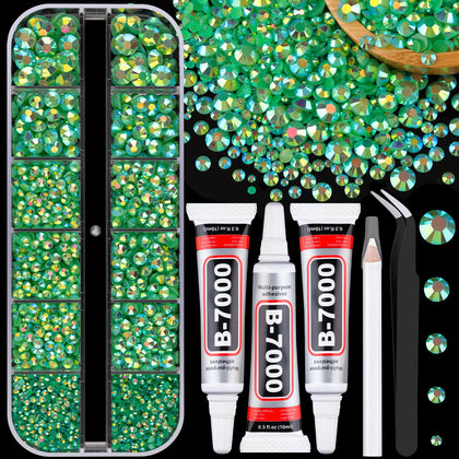 Boîte de rhinestones en résine jelly TINKRSTUFF avec 12 grilles de tailles variées