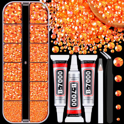 Boîte de rhinestones jelly Orange AB TINKRSTUFF avec différents formats