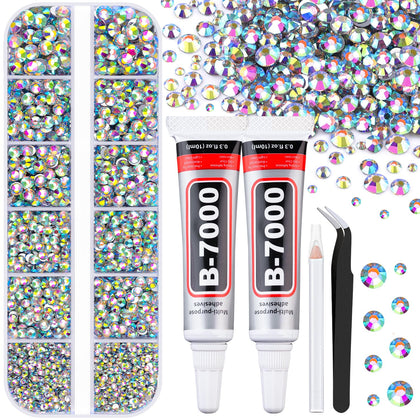 Boîte de rhinestones TINKRSTUFF avec 12 compartiments et cristaux de différentes tailles