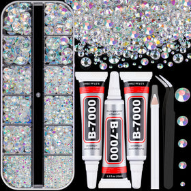 Boîte de rhinestones TINKRSTUFF avec 12 grilles de tailles différentes