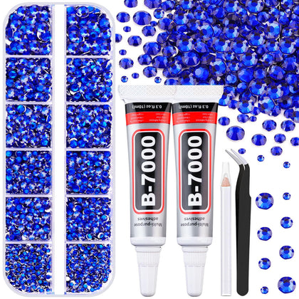 Boîte de strass bleu royal TINKRSTUFF avec 12 compartiments