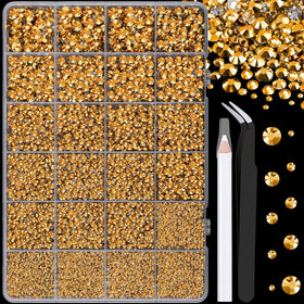 Boîte de strass en résine dorée TINKRSTUFF avec compartiments