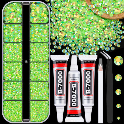 Boîte de strass en résine fluorescents TINKRSTUFF avec colle B7000