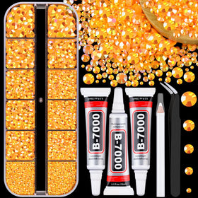 Boîte de strass en résine jelly TINKRSTUFF orange clair AB vue de face